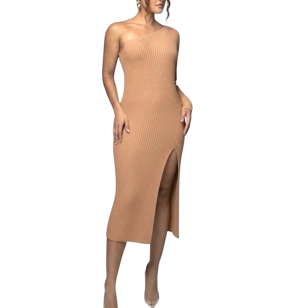 JLUXLABEL Cozy Elegance Knit Slit Dress NWT - S